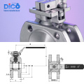 DIN Pn16 Mounting Pad Wafer Flange Ball Valve